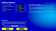 Press the "Disable" button to turn off Parental Controls (Image via Epic Games)